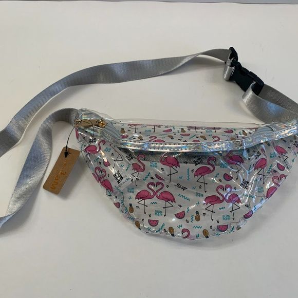 Flamingo Clear Fanny Pack/ Belt Bag- Waterproof - Picture 4 of 10